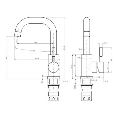 Смеситель для кухни нержавеющая сталь BALEAR 13105BL ( 24140 )