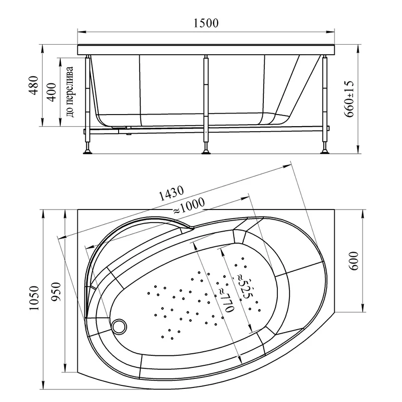 Монти 150х105 ванна, каркас левая 2-01-0-1-1-213 ( 21582 ) Монти 150х105 ванна, каркас левая 2-01-0-1-1-213 ( 21582 )