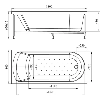 Николь 180х80 торцевая панель с креплением левая 2-31-0-1-0-210 ( 23724 )