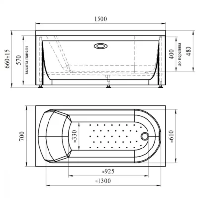 Николь 150х70 торцевая панель с креплением левая 2-31-0-1-0-239 ( 23877 )