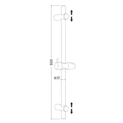 Штанга для душа OLIVE'S 600 мм, диаметр 22 мм KD05 ( 25673 )