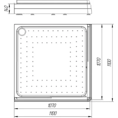 Дрим 110, Санрайз 110 Поддон к душевому углу 110 (квадратный поддон на раме-подставке с устр. слива) 1-11-0-0-0-120 ( 27118 )