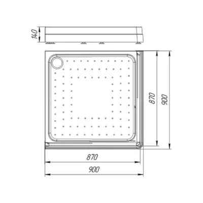 Дрим 90 Поддон к душевому углу 90 (квадратный поддон на раме-подставке с устр. слива) 1-11-0-0-0-118 ( 27119 )