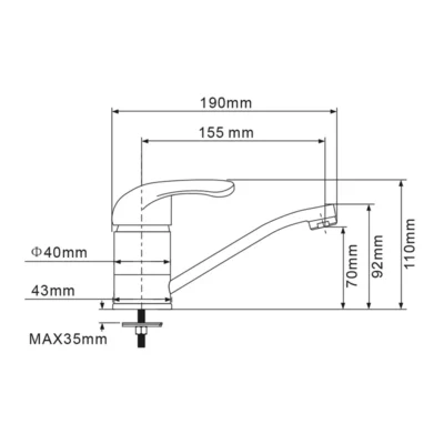 Смеситель для раковины с поворотным изливом PROFI PF1501 ( 32453 )