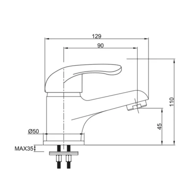 Смеситель для раковины PROFI PF1500 ( 32455 )