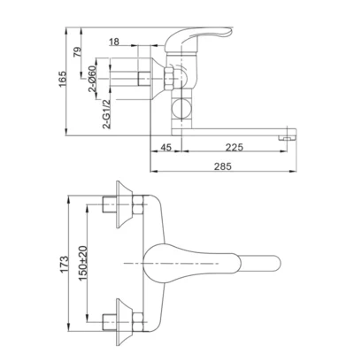 Смеситель для ванны с длинным изливом PROFI PF15102 ( 32458 )