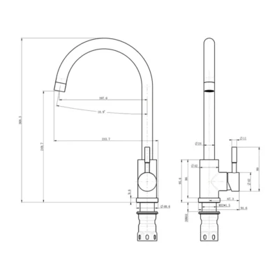 Смеситель для кухни нержавеющая сталь BALEAR 13435-1BLGM ( 32483 )