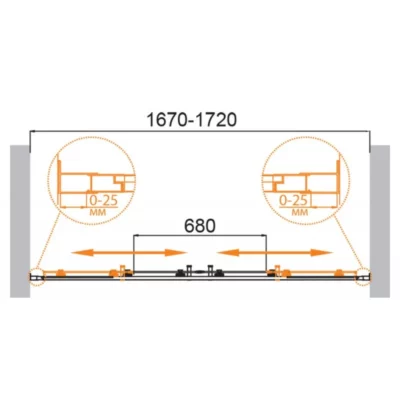 Душевая дверь 1700х1950 MOLVENO-BF-2-170-C-Cr-IV ( 33595 )