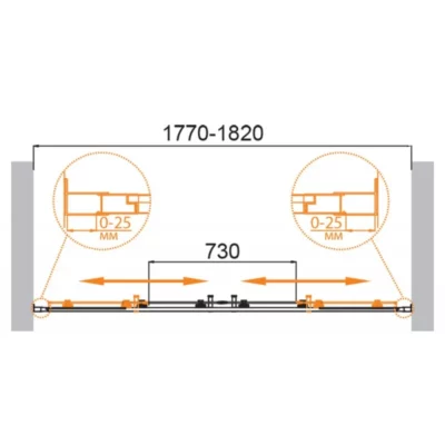 Душевая дверь 1800х1950 MOLVENO-BF-2-180-C-Cr-IV ( 33597 )