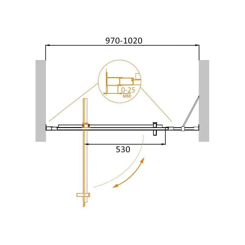 Душевая дверь 1000х1950 MOLVENO-BA-11-80+20-C-Cr-IV ( 33604 ) Душевая дверь 1000х1950 MOLVENO-BA-11-80+20-C-Cr-IV ( 33604 )