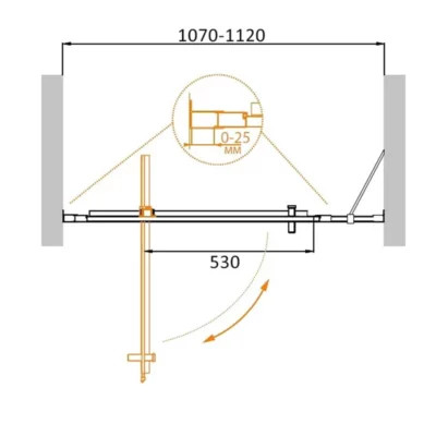 Душевая дверь 1100х1950 MOLVENO-BA-11-80+30-C-Cr-IV ( 33605 )