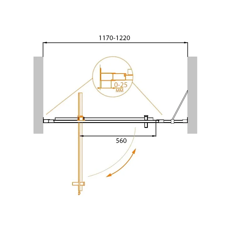 Душевая дверь 1200х1950 MOLVENO-BA-11-100+20-C-Cr-IV ( 33608 ) Душевая дверь 1200х1950 MOLVENO-BA-11-100+20-C-Cr-IV ( 33608 )