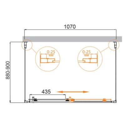 Душевой уголок 1100х900х1950 MOLVENO-AH-12-110/90-C-Cr-IV ( 33642 )