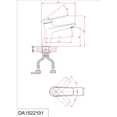 Смеситель для раковины D&K Bayern.Furth черный DA1522105 ( 33991 )