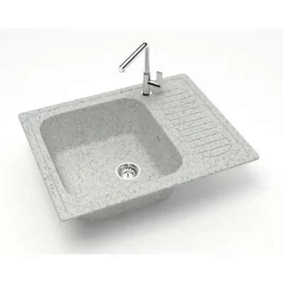 Мойка матовая Модель 15/Q10 (светло серый) 635х490 1-секцияия Карельский камень ( 23842 )